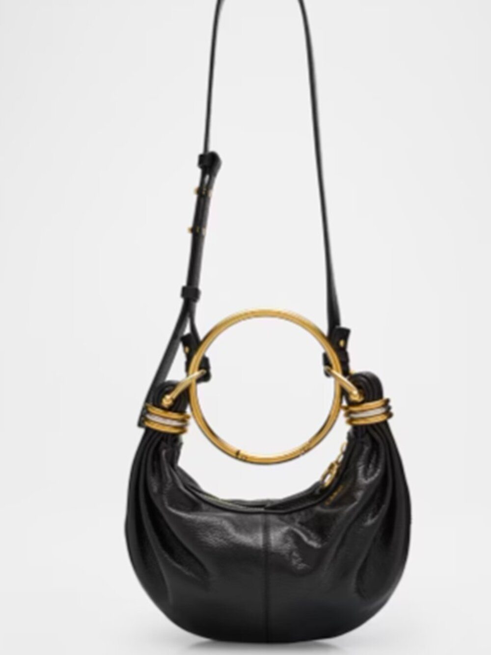 NEW Chloe Chloé Mini Bracelet Hobo Shoulder Bag Black Leather $2590